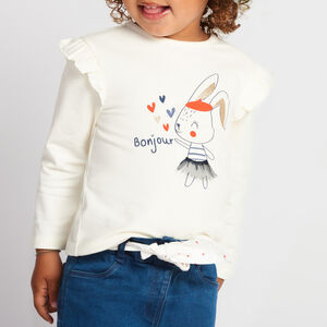 T-shirt manches longues avec lapin fantaisie pour bébé fille 