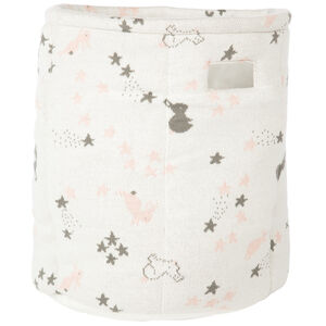 Panier de rangement en tricot imprimé lapins 