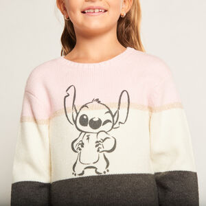 Robe manches longues en tricot colorblock Stitch Disney pour fille  