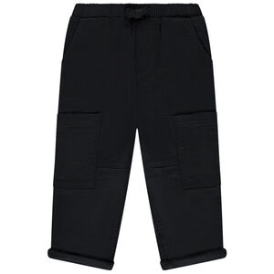 Pantalon en toile uni doublé à poches pour bébé garçon  