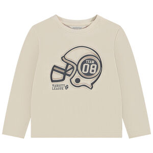 T-shirt manches longues motif fantaisie en relief pour garçon 