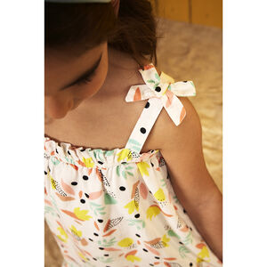 Robe longue à bretelles imprimé feuilles pour fille 