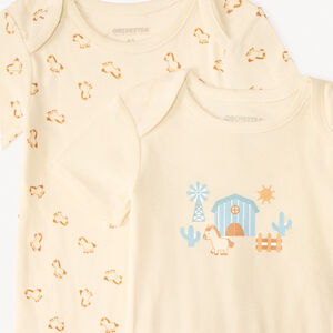 Lot de 5 bodies manches courtes design petit cheval pour bébé garçon 