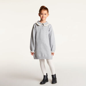Robe fille en tricot à col claudine 