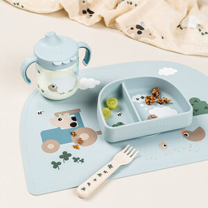 Tasse d'apprentissage Tiny farm Bleu 