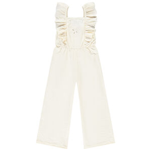 Combinaison longue avec volants et broderie pour fille  