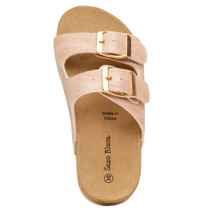 Sandales roses à double boucles pour fille 