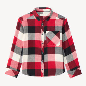 Chemise manches longues garçon à carreaux 