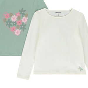 Lot de 4 t-shirts manches longues fantaisie en jersey pour fille 