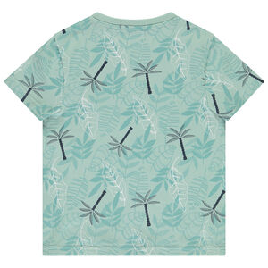 T-shirt manches courtes imprimé feuilles/palmiers garçon 