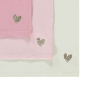 Lot de 3 t-shirts manches longues print cœur pour bébé fille 