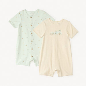 Lot de 2 combishorts motif voitures pour bébé garçon 