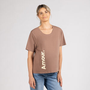 T-shirt manches courtes de grossesse et d'allaitement print amour 