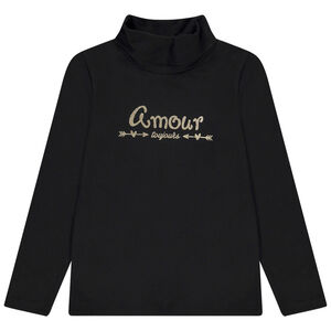 Sous-pull col roulé en jersey avec print fantaisie pour fille 
