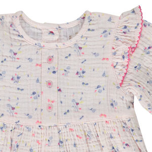 Ensemble tunique en double gaze de coton + caleçon pour bébé fille 