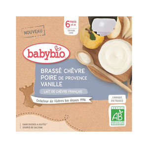 Brassé au lait de chèvre, poire et vanille 4x85g 