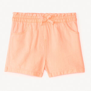 Short en toile coloris uni pour bébé fille 