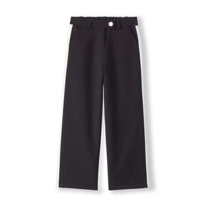 Pantalon droit uni à bandes latérales pour fille 