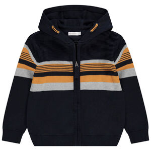 Gilet à capuche en tricot fantaisie pour garçon 