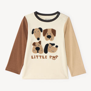 T-shirt manches longues bébé garçon broderie bouclette chien 
