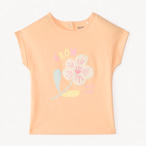 T-shirt manches courtes avec fleur en patch bouclettes pour bébé fille 