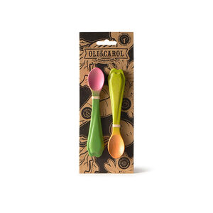 Lot de 2 cuillères Ramona le Radis et Cathy la Carotte 