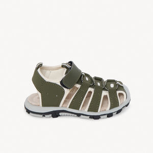 Sandales velcro avec élastiques kaki garçon 