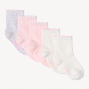 Lot de 5 paires de chaussettes festonnées pour bébé fille 