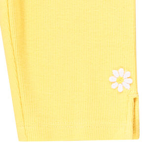 Corsaire côtelé et fleurs brodées pour bébé fille 