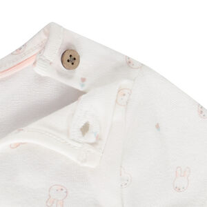 ensemble barboteuse et body manches courtes imprimé lapin pour bébé fille 