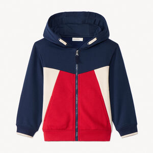 Gilet manches longues effet colorblock avec capuche pour garçon  