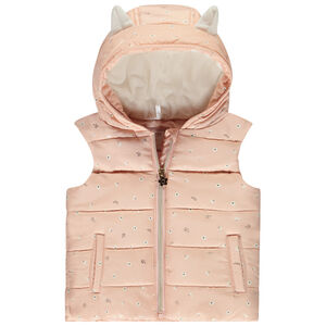 Doudoune sans manches ludique imprimé fleurs pour bébé fille 