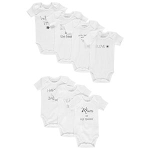 Lot de 7 bodies manches courtes à message printé pour bébé 