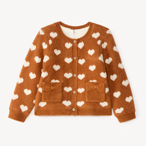 Gilet tricot bébé fille motif cœur 
