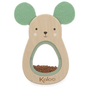 Hochet Souris a Sons en bois Beige/Vert 