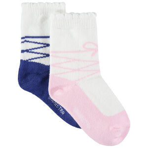 Lot de 2 paires de chaussettes avec motif ballerine en jacquard 