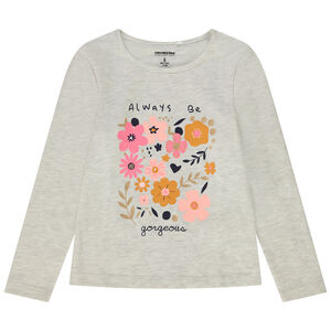 T-shirt manches longues print fantaisie pailleté pour fille 