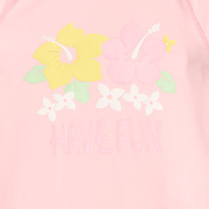 T-shirt manches longues anti-UV SPF 50+ print hibiscus pour fille 