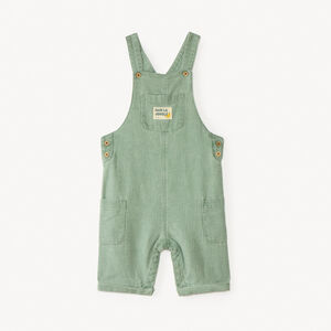 Salopette courte en toile effet rayé pour bébé garçon  