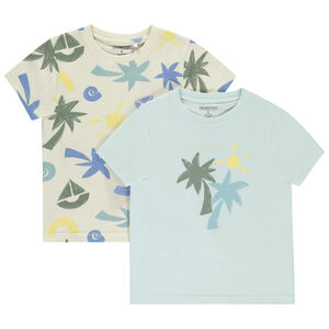 Lot de 2 t-shirts manches courtes fantaisie pour garçon 