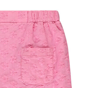 Short uni en broderie anglaise fleurie pour bébé fille 