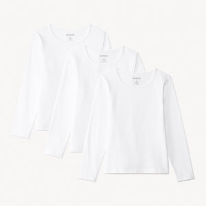 Lot de 3 t-shirts manches longues unis blancs pour fille  