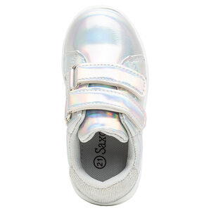 Baskets basses iridescentes à scratchs 