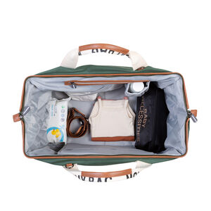 Sac à langer Mommy Bag Signature en toile - Vert 