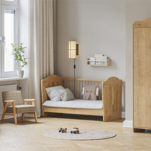 Lit bébé évolutif 70 x 140 cm Megève aspect chêne 