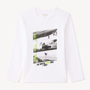 T-shirt manches longues garçon photoprint snowboard 