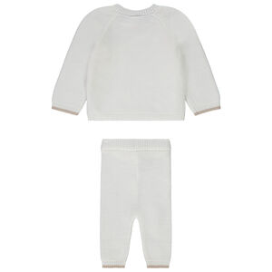 Ensemble 2 pièces en tricot point mousse pour bébé 