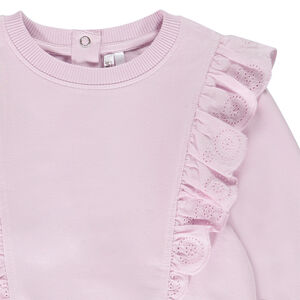 Sweat en molleton avec détails volantés pour bébé fille 