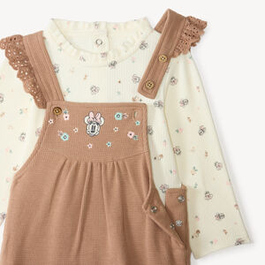 Ensemble salopette 2 pièces bébé fille motifs Minnie Disney 