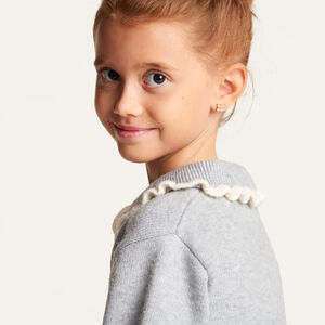 Robe fille en tricot à col claudine 